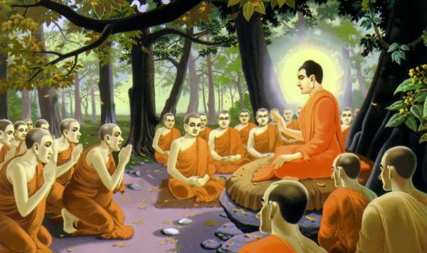 Đức Phật thuyết pháp - Tranh PGNN